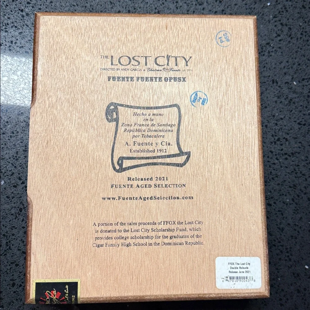 Arturo Fuente OpusX The Lost City cigar box, a collectible item